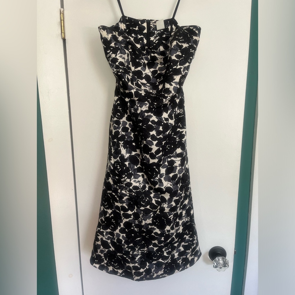 Strapless silk cocktail dress